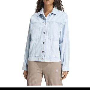 adidas Premium Essentials Denim Button Down Jacket Womens Size M  Casual Athleti